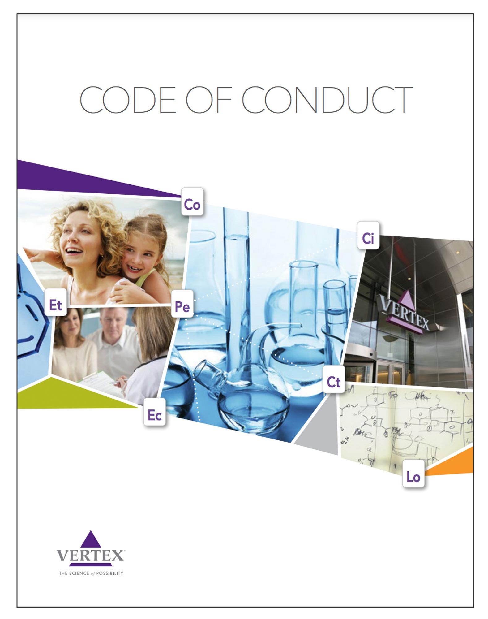 Front cover of the Vertex Code of Conduct