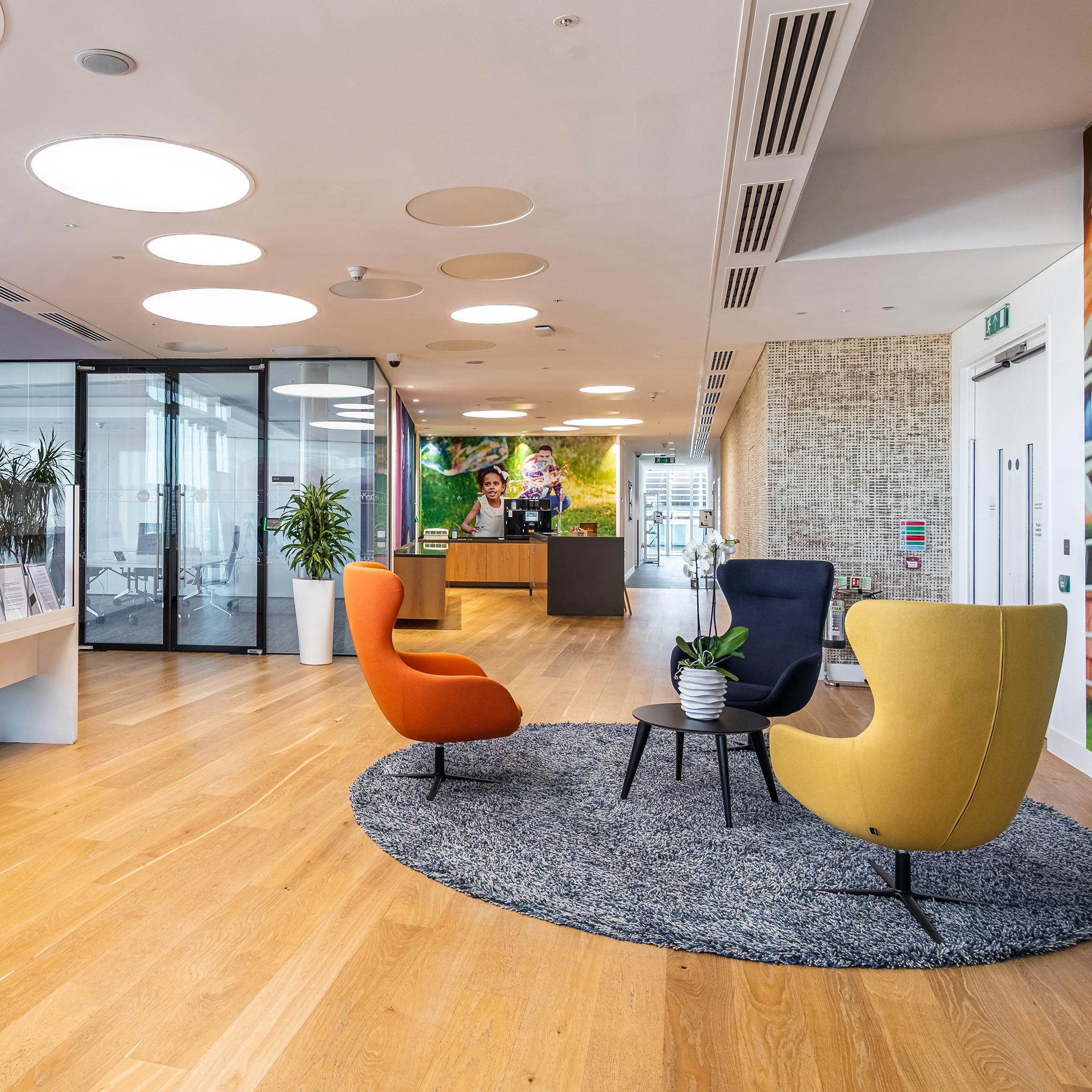 Lobby of Vertex London International headquarters