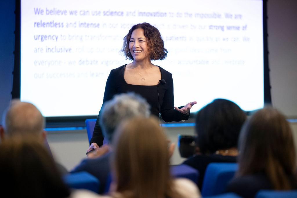 An image of Diana Cruz Solash speaking during an ID&E Week event.